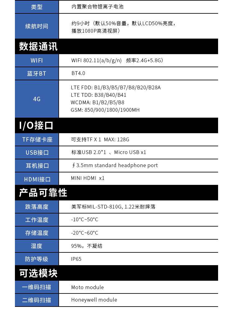 三防平板终端WCT-110A